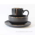 Stoneware keramische servies ronde plaat dinerset